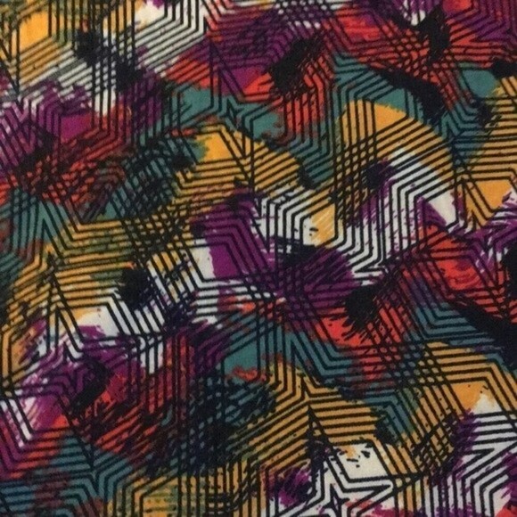 Lularoe Multi Color Abstract Star Print Size XS Carly Style Dress - Picture 3 of 8